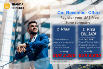 UAE Free Zone Company Formation Package starting from EUR 3,800
